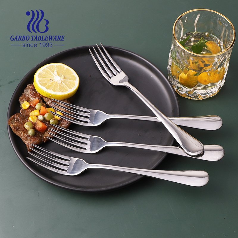 Garbo mirror polished metal dinner forks heavy duty stainless steel steak beef fork silver utensils flatware