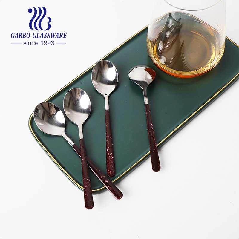 430/410/304 Color box package 24pcs sets stainless steel dessert tea dinner spoon for sale