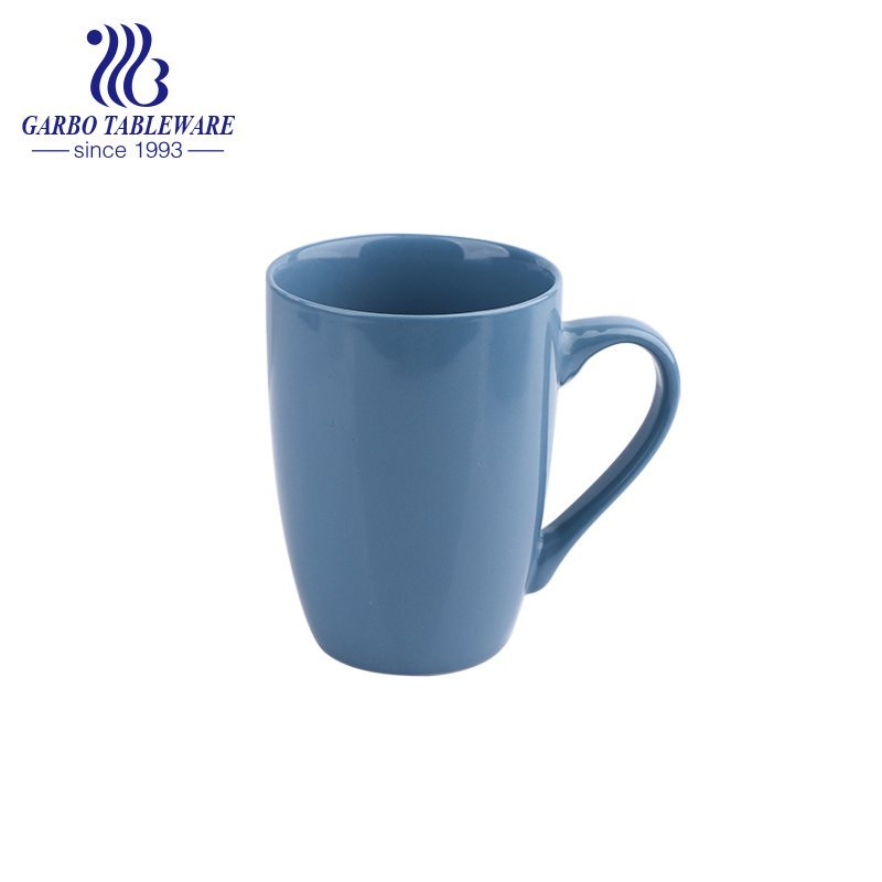 250ml spray color glaze ceramic cup European style porcelain coffee drinking mug with green handle for shop