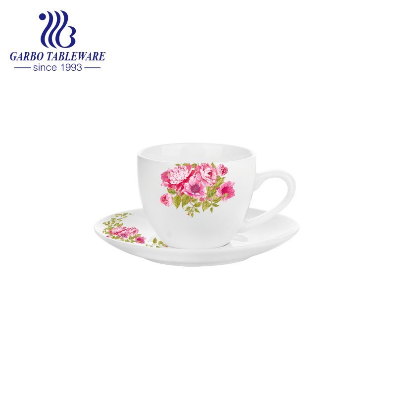 New round shape 220ml tea cup and saucer set