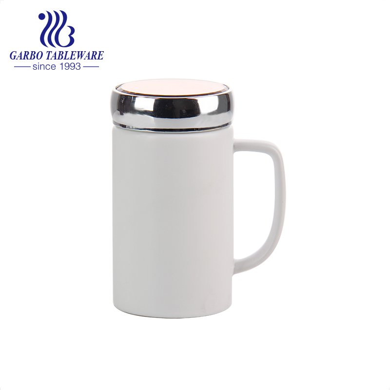 Clear smooth new bone china ceramic water mug 400ml custom logo print promotional drinking mugs good quality porcelain drink ware for shop