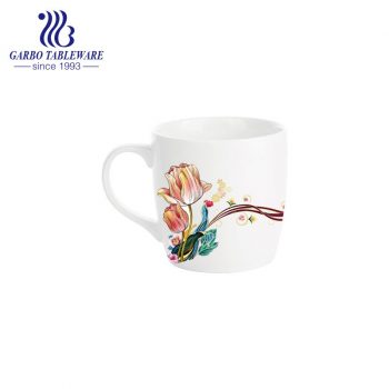 Linda flor de tulipa prnited design porcelana latte canecas caneca de café conjunto copo para copos de cerâmica de escritório China atacado