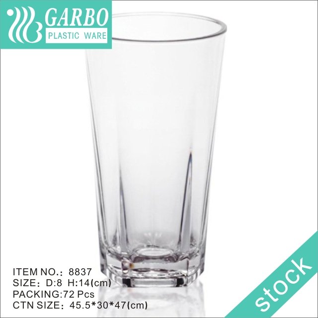 Plain 550ml transparent PC plastic water beer cup