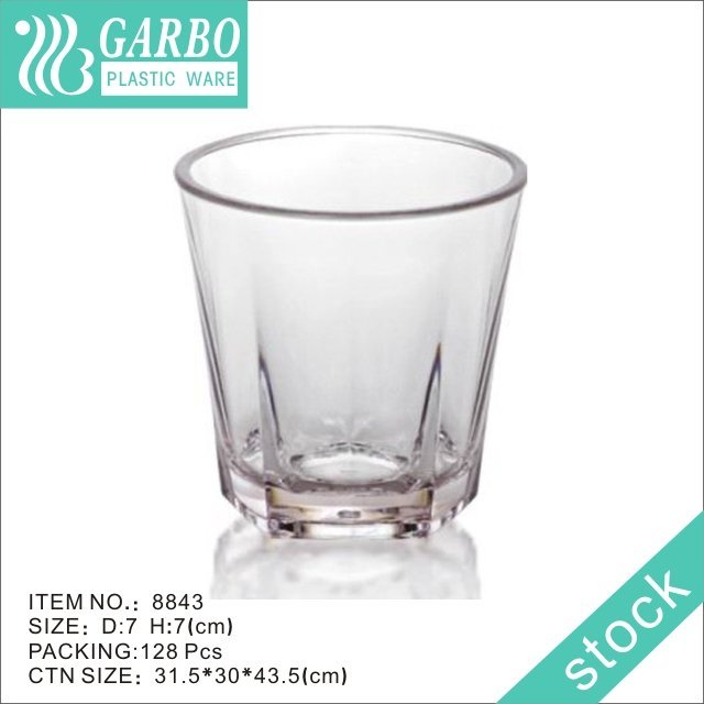 Garbo clear square shape classic design 13cl polycarbonate shot glass