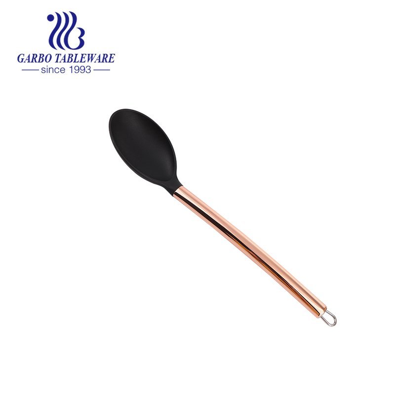 Nylon Cooking Utensil Sets  Cookware Non-stick Heat Resistant with Stainless Steel Rose Gold Handle