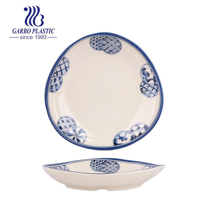 7 inch Round Plastic Dessert Plates Unbreakable and Dishwasher Safe suitable as Home Serving Tableware