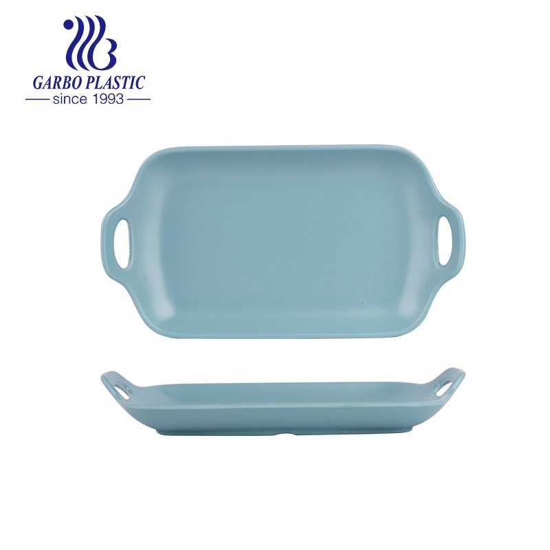 Tigela de servir grande de plástico inquebrável e empilhável com alças Tigelas para massas na cor azul