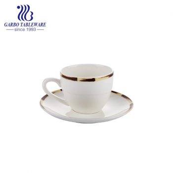 Neues Bone China neues Design Bambusrand Teetasse und Untertasse Set