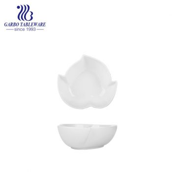 Leaves shaped 550ml porcelain bowl for hotel