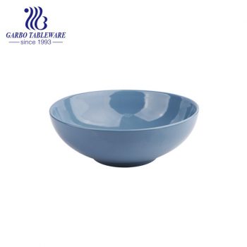 Hotsale dinnerware 760ml blue color-glazed ceramic bowl for daily usage