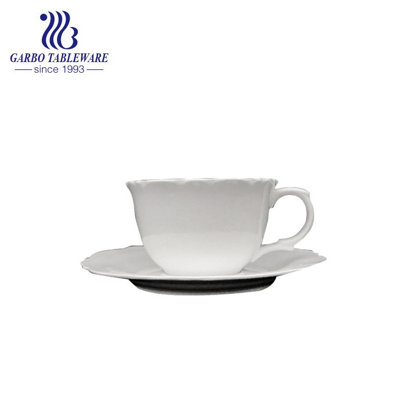 Ensemble de petite tasse à café et soucoupe en porcelaine d'os 100 ml