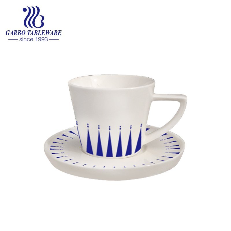 diseño de línea negra personalizado nuevo juego de taza y platillo de porcelana china