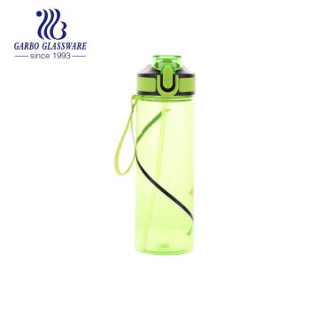 Good-quality green color portable plastic water drinking bottle for hiking
