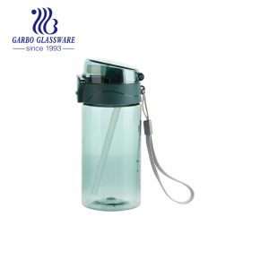 Wholesale 430ml green BPA free easy-carrying plastic water bottle 