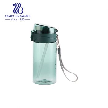 Wholesale 430ml green BPA free easy-carrying plastic water bottle