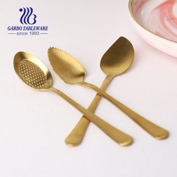PVD plating stainless steel flatware western ice tea latte soda spoon for wedding and hotel