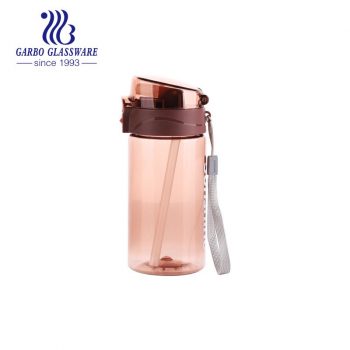 Bouteille d'eau en plastique rose portable sans BPA de 15 oz Garbo