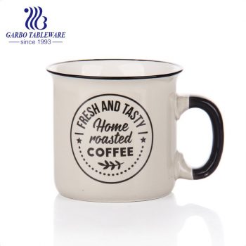 Color changing ceramic mug porcelain morphing mugs double side printed design drinking mugs set with black color handle
