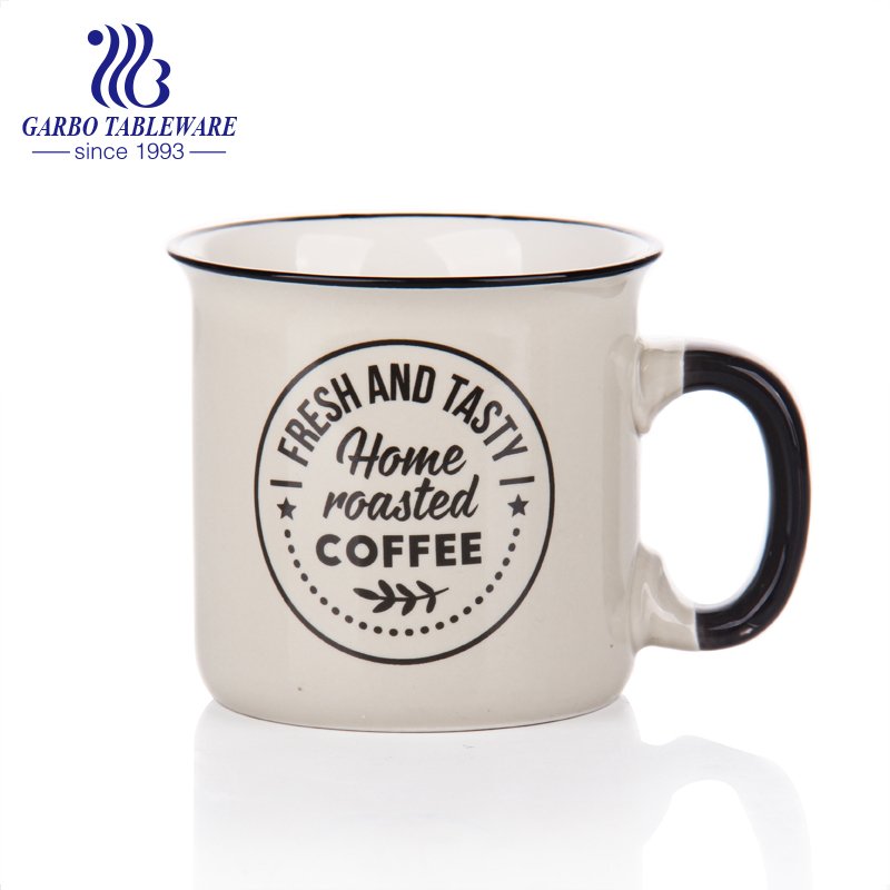 New bone china ceramic coffee time mug cappuccino cup espresso drinks mugs blue color full printing porcelain drinking tumbler