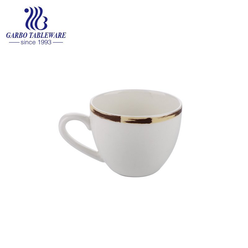 New bone china ceramic coffee time mug cappuccino cup espresso drinks mugs blue color full printing porcelain drinking tumbler