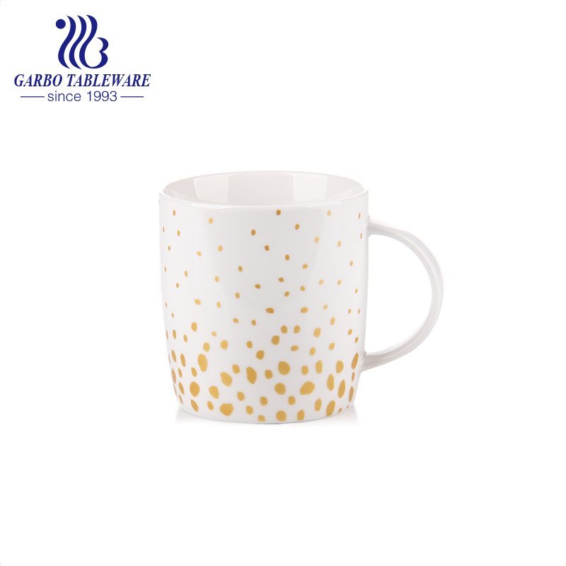 Chinastone ceramic stoneware mug  color print water and coffee drinking mugs round classic cup with handle for office and shops