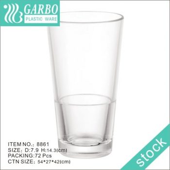365ml transparent plastic polycarbonate juice glasses for Dining Table Home Kitchen Party Restaurant