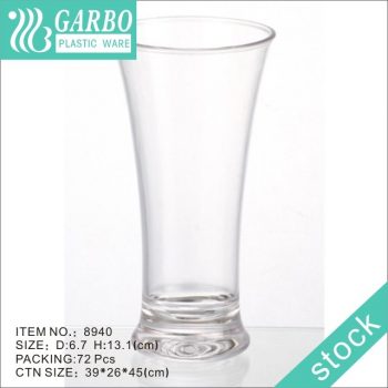 Vaso de vidrio pilsner de policarbonato pequeño irrompible al por mayor de 6 oz