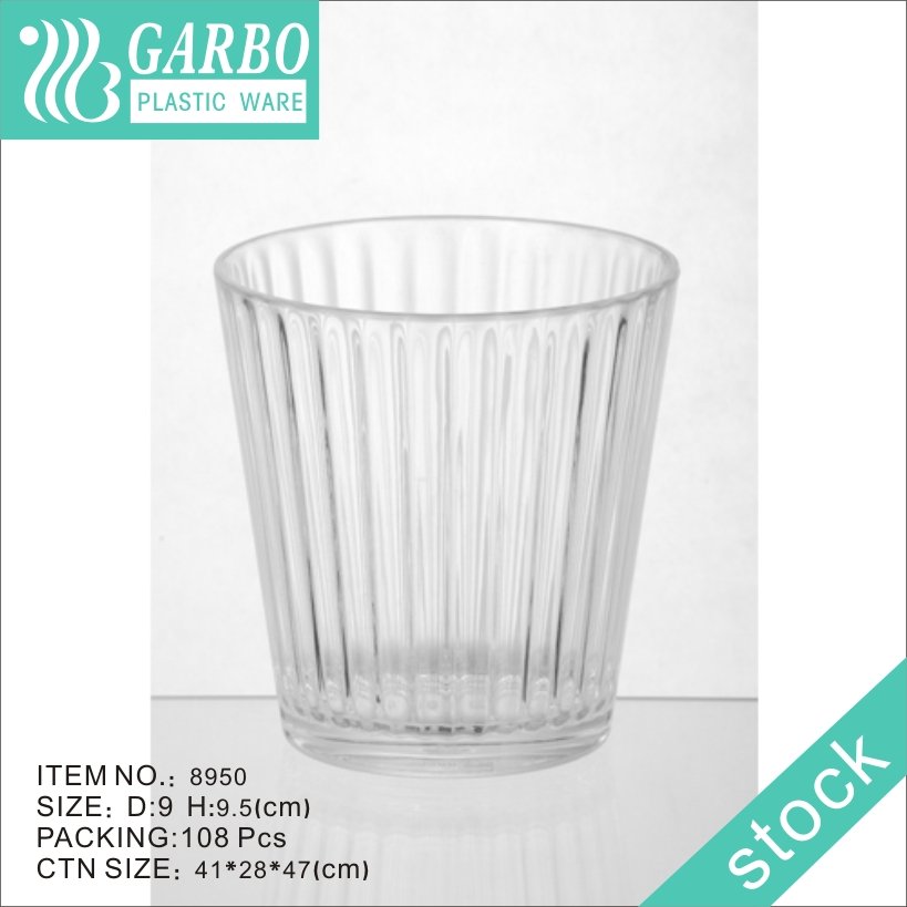 Copos de suco de policarbonato de plástico transparente de 365 ml para mesa de jantar em casa cozinha festa restaurante