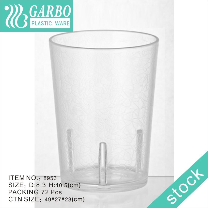 Copos de suco de policarbonato de plástico transparente de 365 ml para mesa de jantar em casa cozinha festa restaurante