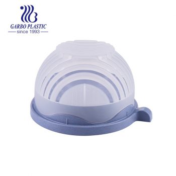 Heathy purple plastic wheat straw material plastic bowl with a small handle and a silicone lid for daily use