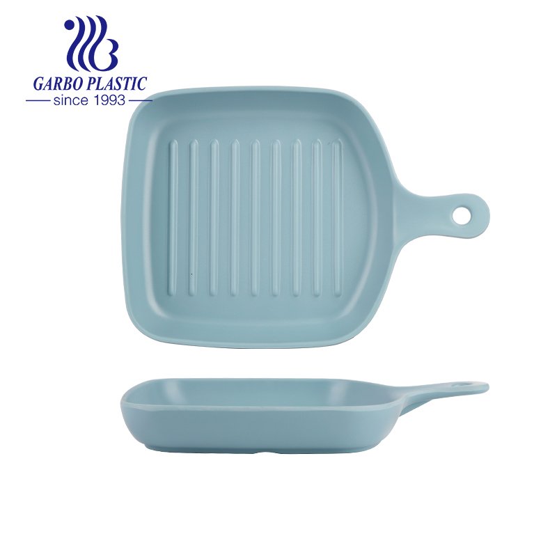 12 inch Premium Plastic Food Serving Tray Ocean Blue Durable Plastic Platter with Handle Suitable for Outdoor and Indoor