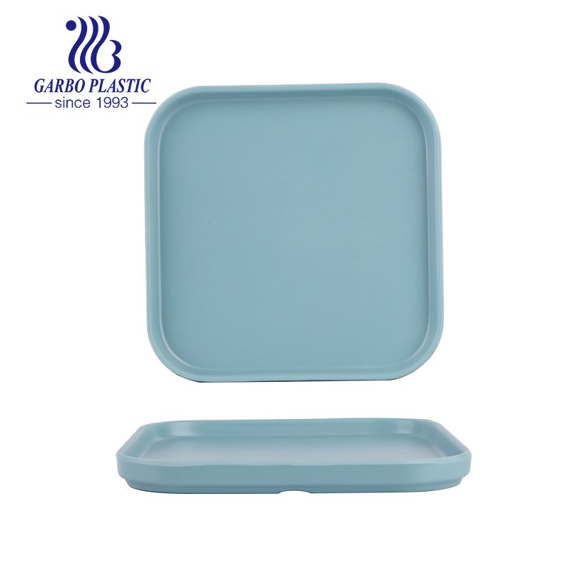 12 inch Premium Plastic Food Serving Tray Ocean Blue Durable Plastic Platter with Handle Suitable for Outdoor and Indoor