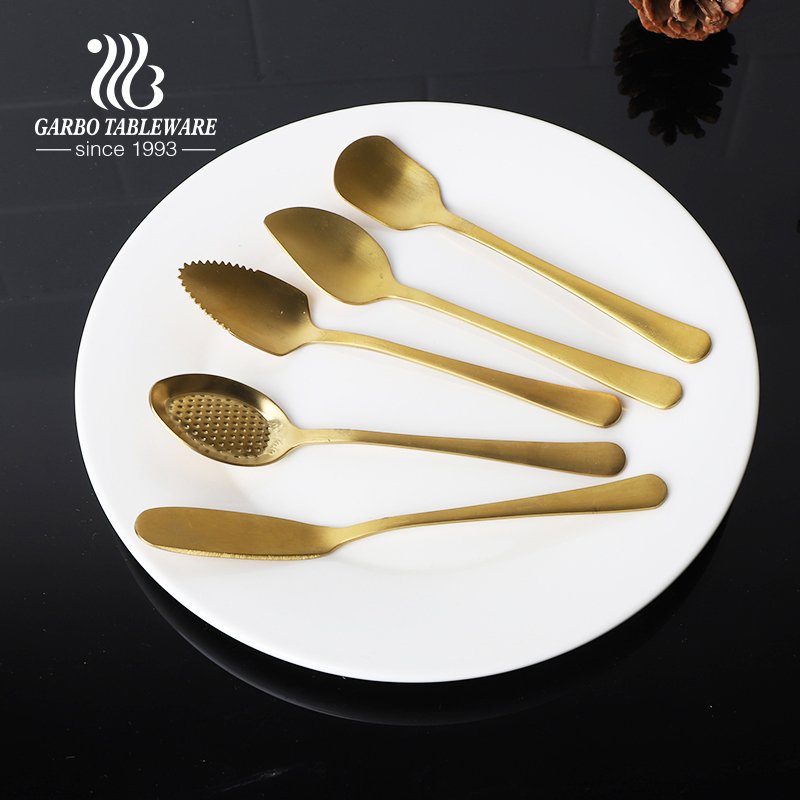 Multifunctional Cake Serving Utensils 304 Stainless Steel Tableware Set Titanium Golden Cutlery Set