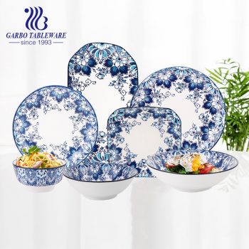 Vaisselle en céramique de luxe d'usine de Chaozhou sous des ensembles de vaisselle en porcelaine royale émaillée