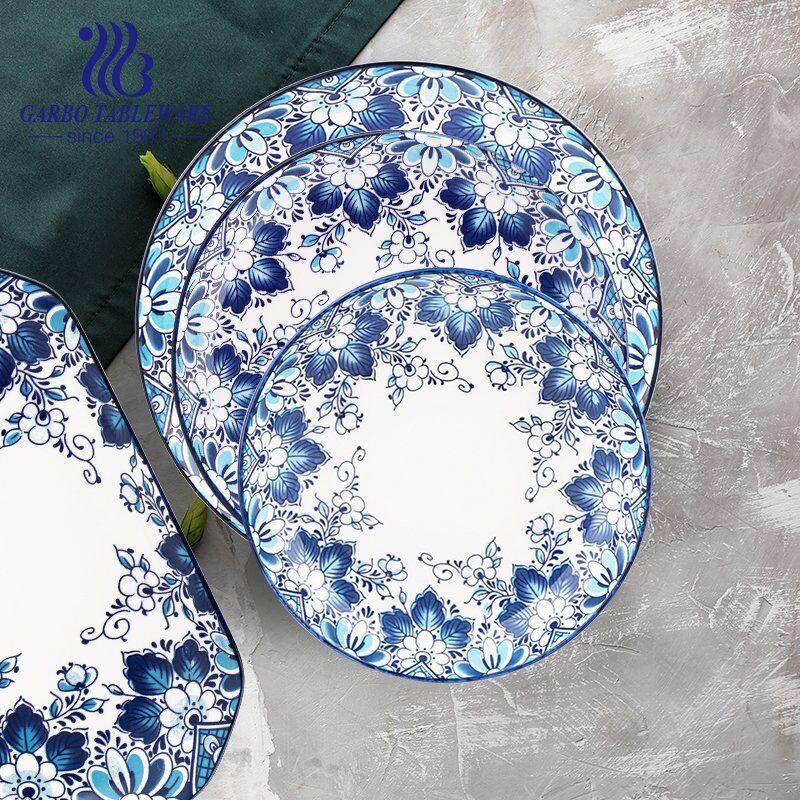 Großhandel Hotel Hochzeit Bankett serviert Lebensmittel Qualität einfache feine Porzellan 12-Zoll-Keramik Ladegerät Platte