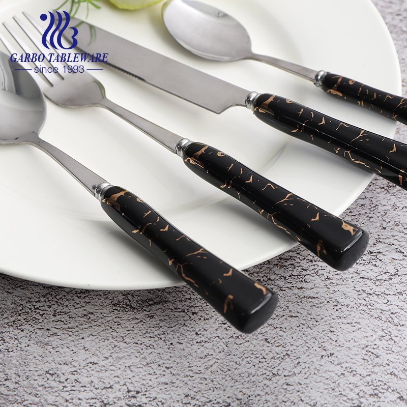 Оптовые столовые приборы зеркальный полированный нож для стейка столовые приборы из нержавеющей стали с керамической ручкой