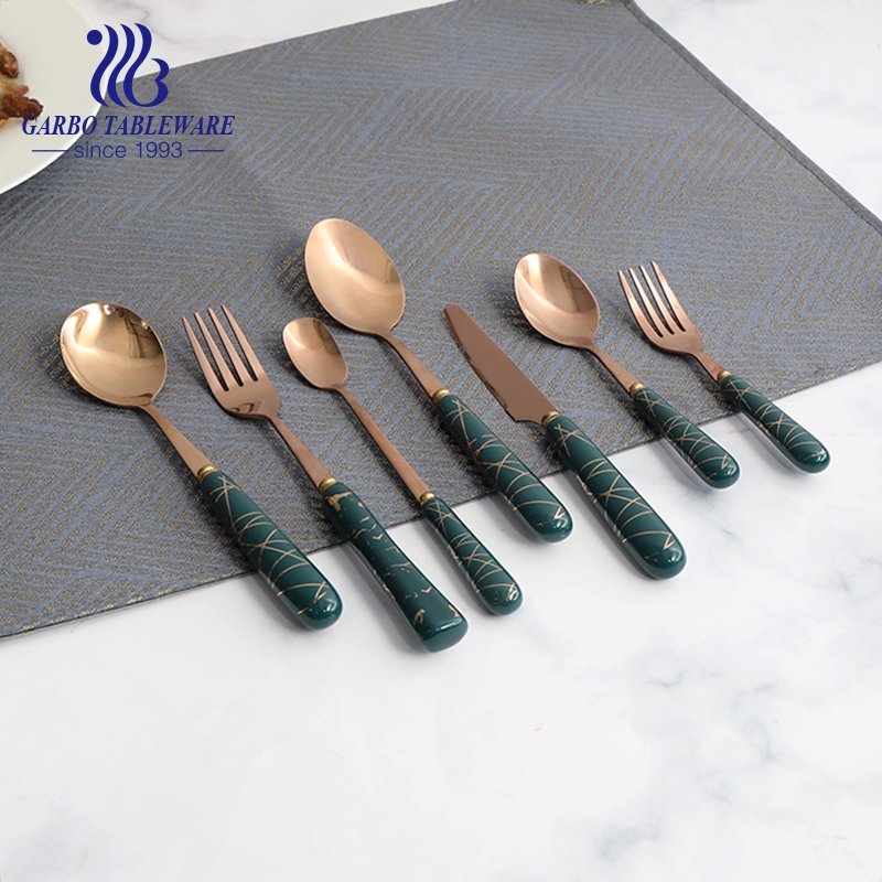 Wholesale flatware mirror polish steak knife stainless steel cutlery with ceramic handle