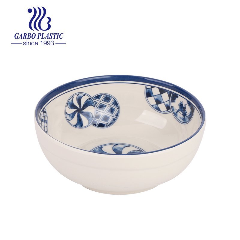 7 Zoll chinesische traditionelle Muster Stil Dreieck Form billige Kunststoff Obst Dessertschale mit individuellem Design