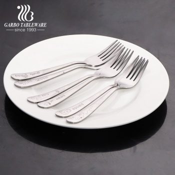 simple 410 stainless steel dinner forks with laser animal design logos