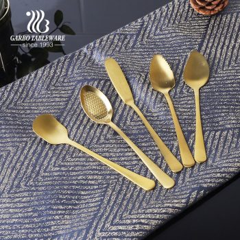 304 (18/8) Colheres de sorvete de aço inoxidável mini com banho de ouro elegante de alta qualidade