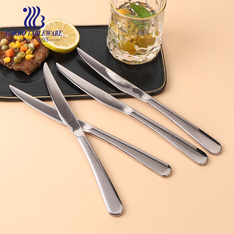 Wholesale Metal Cutlery Knife 430 High Mirror Polish 12-Piece Stainless Steel Steak Knife