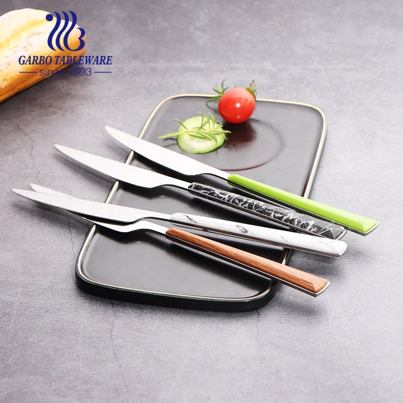 سكين عشاء من الفولاذ المقاوم للصدأ آمن للغسيل في غسالة الأطباق مع مقبض ABS للمطعم المنزلي