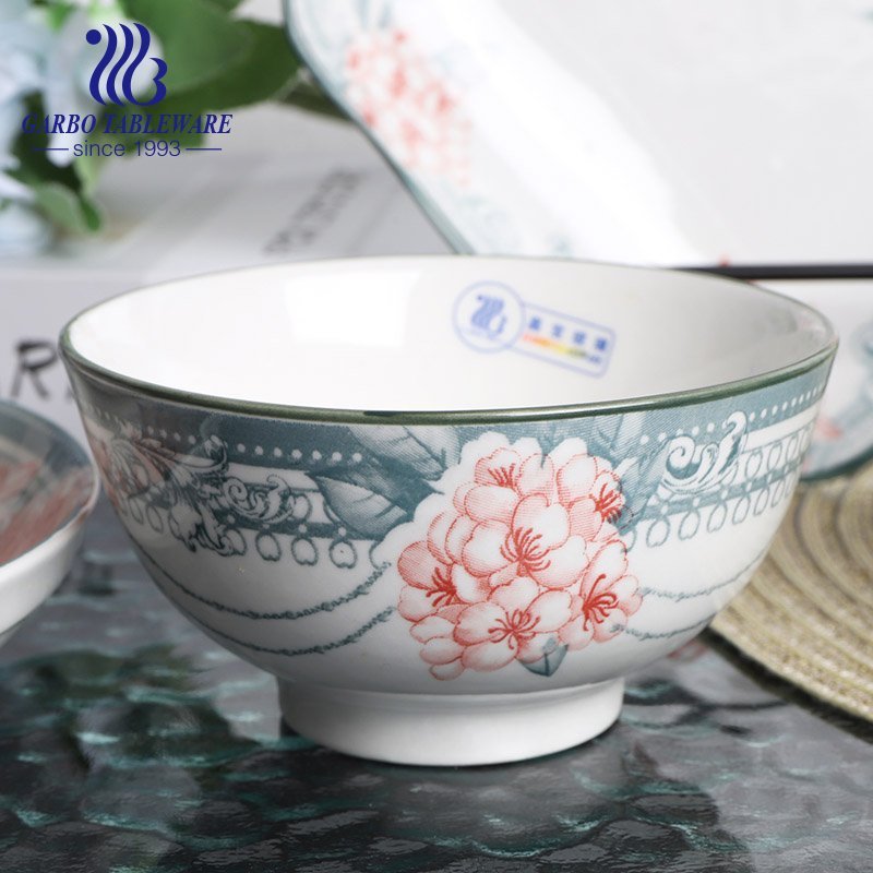 Venda por atacado com design de flores vidradas prato real de porcelana fina de 7 polegadas