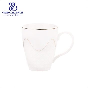 Taza de agua de porcelana con borde dorado de 240 ml, tazas para beber de hotel de cerámica con calcomanía dorada, regalo de taza de moda de estilo europeo simple