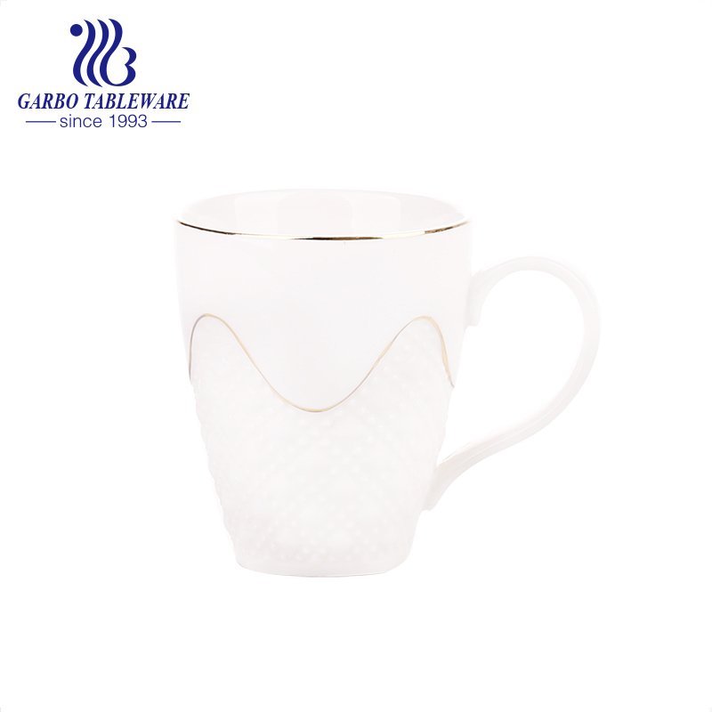 gold rim porcelain water mug 