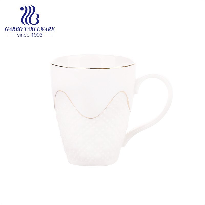 Color glaze decal print ceramic mug stoneware drinking cup with handle Chinastone and porcelain mugs for home retailed shop