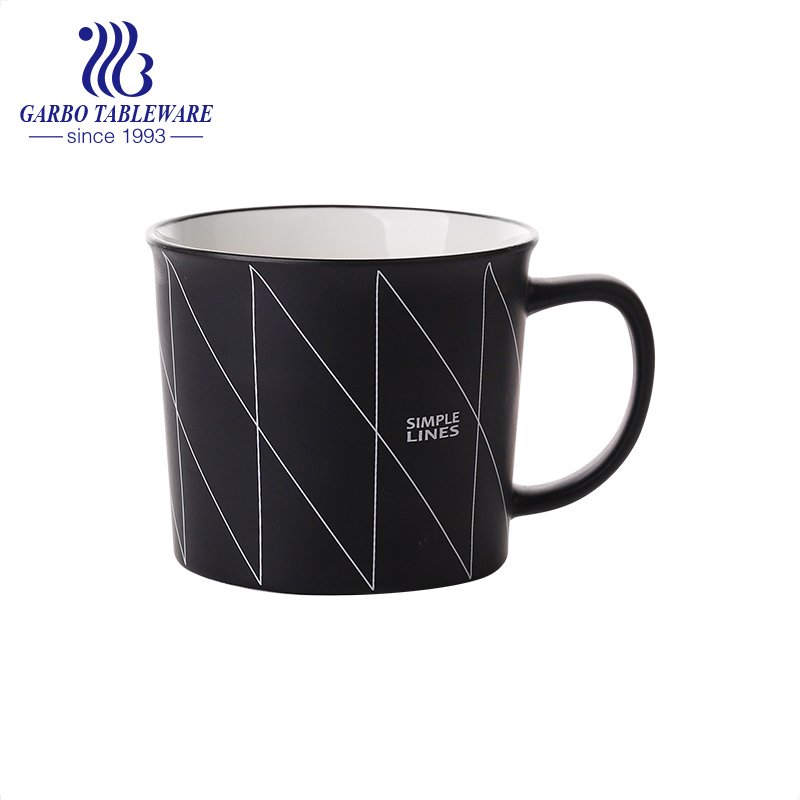 Taza de porcelana con estampado de calcomanías completas de cerámica, tazas de agua potable para regalo, tazas de café y leche de alta gama, taza con asa de 350 ml