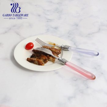 Good-price 410 13/0 SS dinner fork with plastic handle for table hotel use