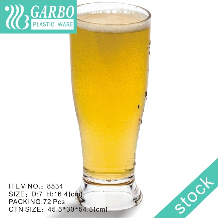 Copo de vidro de bebida de cerveja de policarbonato de 13 oz de fundo espesso sem BPA