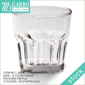 Vaso de cristal de licor de policarbonato transparente irrompible de 17 cl con diseño de roca